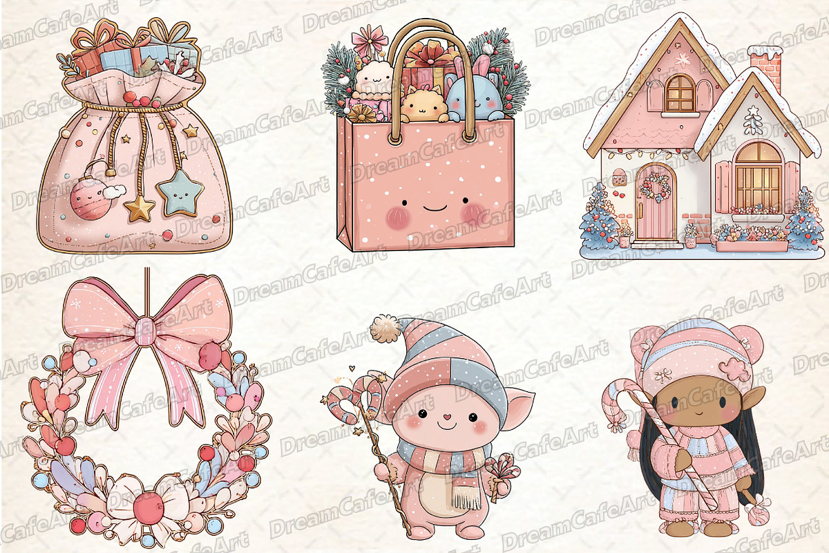 Cute Christmas Doodles PNG, an Illustration by DreamCafeArt (Photo 3 of 8)