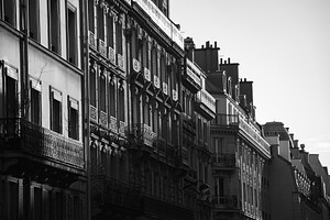 Parisian architecture. Black White.