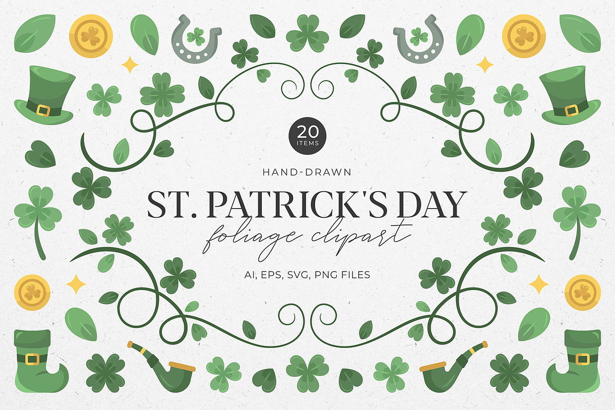 St. Patrick's Day Foliage Graphic Pa, an Object Illustration by DesignerCandies (Photo 1 of 3)