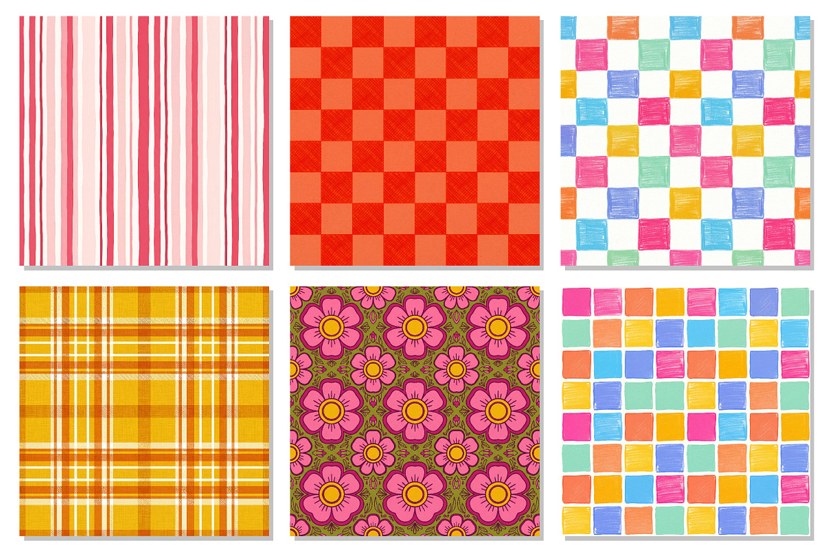 Retro Seamless Pattern Bundle, a Pattern Graphic by Dream Creation (Photo 4 of 6)