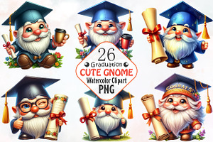 Graduation Gnome Clipart, an Illustration by RobertsArt