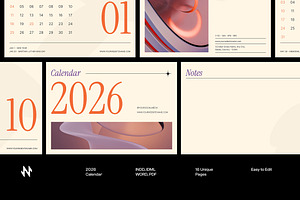 Modern Minimalist Calendar, a Stationery Template by Neermana