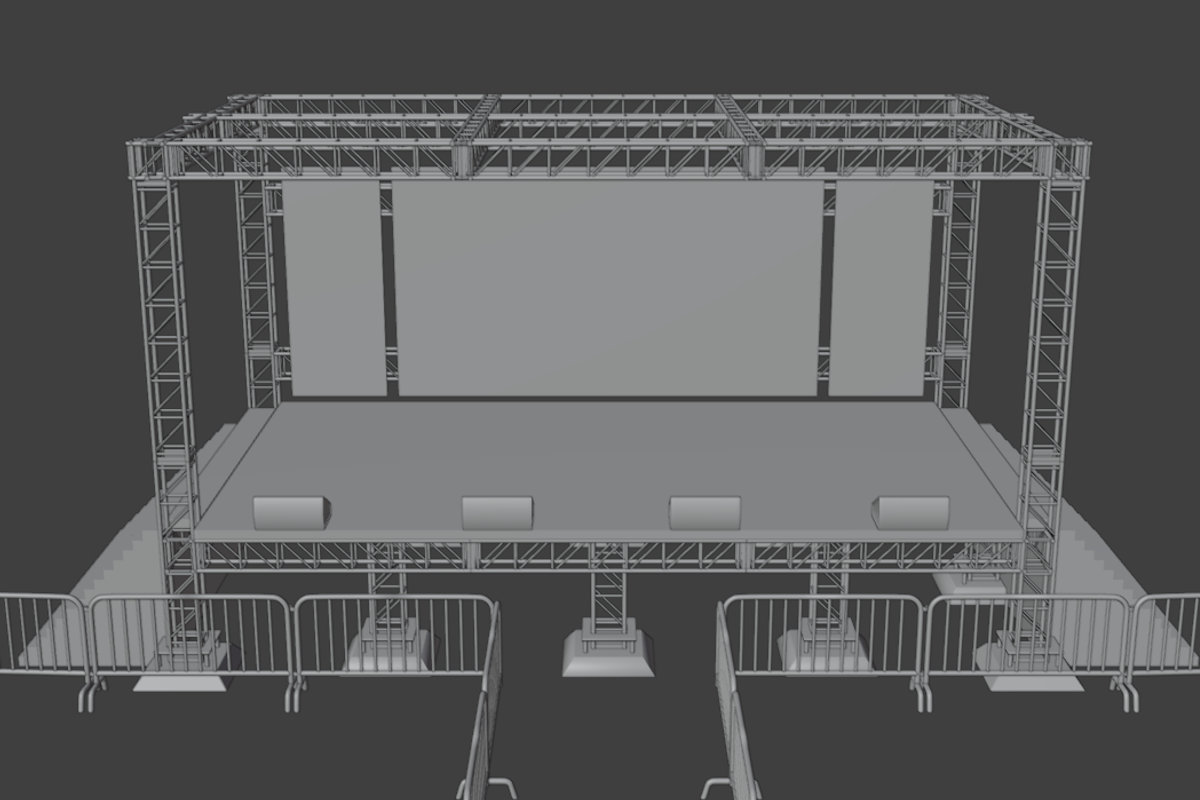 Outdoor Event Stage 3D Model, an Object 3D Model by Dudukbersama (Photo 2 of 2)
