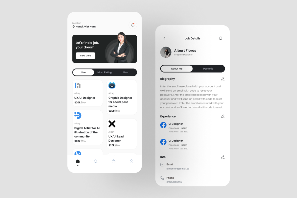 Over - Job Finder App UI Kit, an UI Kit Template by iDoodle Studio (Photo 4 of 4)