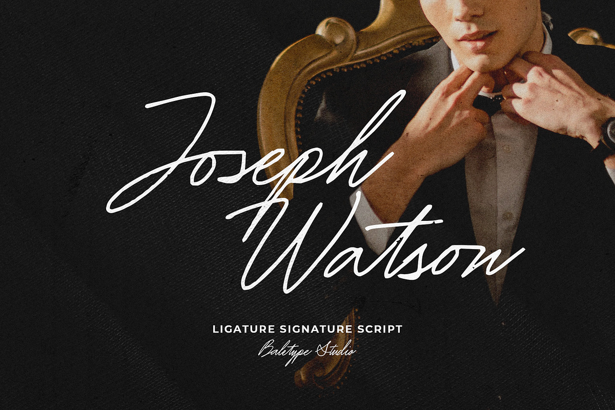 Joseph Watson - Signature Script, a Script Font by Bale Type (Photo 1 of 9)
