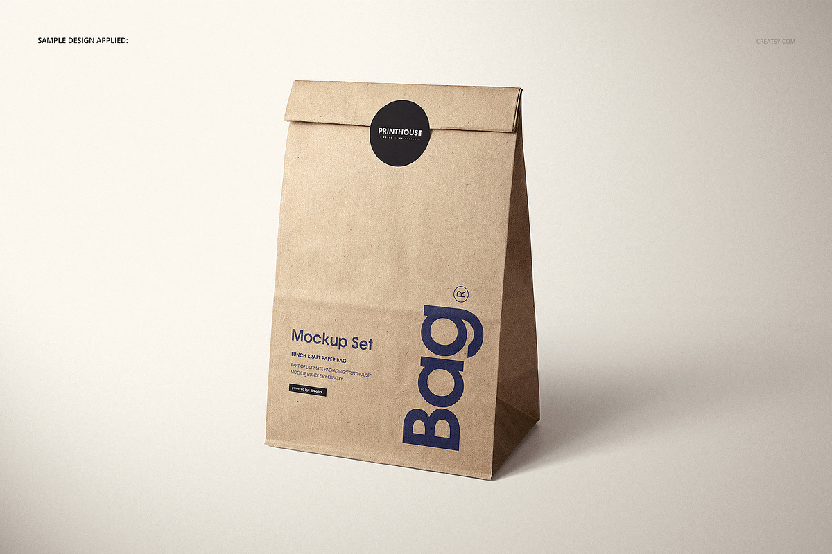 Lunch Kraft Paper Bag Mockup Set, a Household Mockup by creatsy5 (Photo 3 of 13)