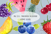 Watercolor Fruits ClipArt Pack, an Illustration by MaraquelaStudio (Thumbnail 3 of 6)