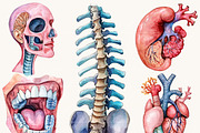 Watercolor Human Anatomy Clipart, a Person Illustration by BusyDaydesign (Thumbnail 7 of 9)