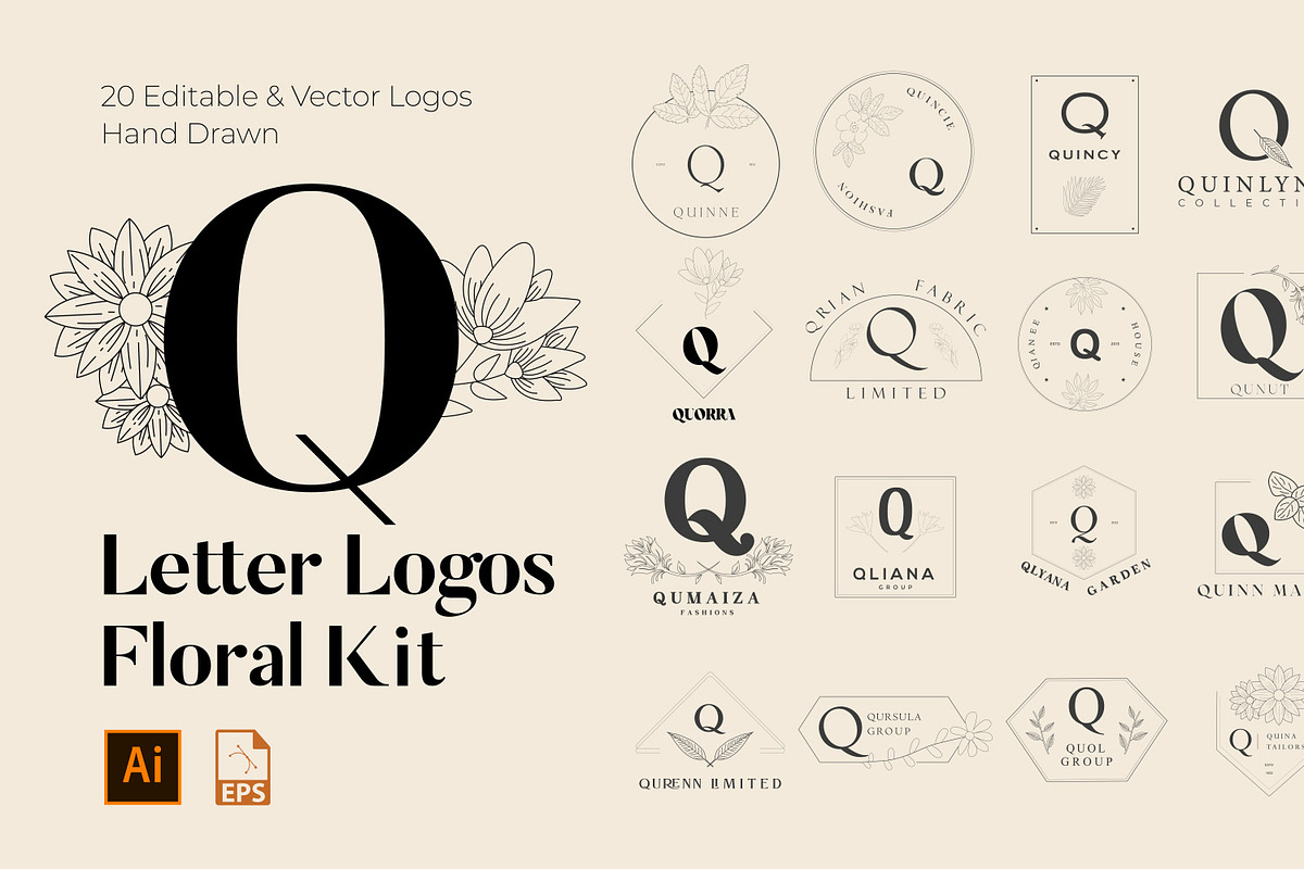 520 A to Z Floral Logos Bundle, a Branding & Logo Template by AN Productions (Photo 134 of 223)