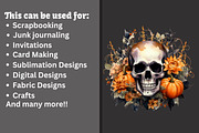 Watercolor Halloween Skulls Clipart, a Seasonal Illustration by Gloria Designed It (Thumbnail 3 of 7)
