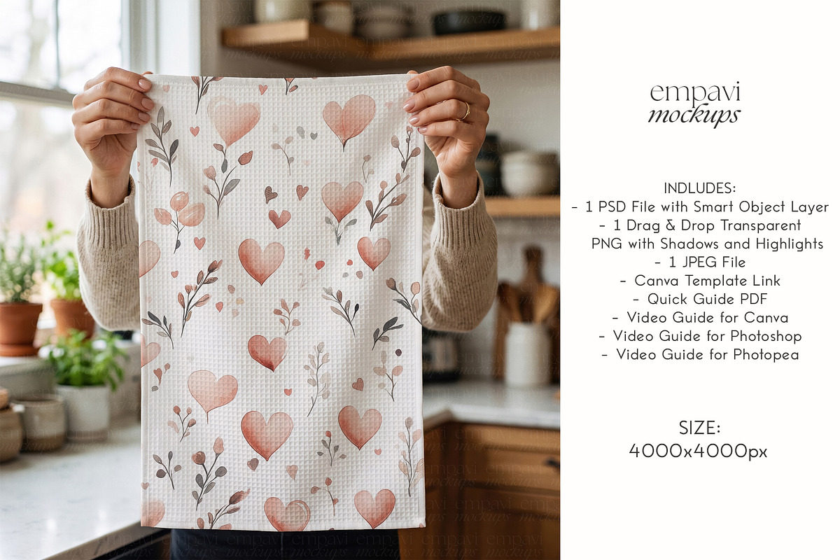 Tea Towel Mockup, a Household Mockup by EmpaviMockups (Photo 5 of 6)
