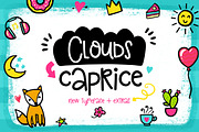 Doodle FONT Clouds Caprice & Extras, a Script Font by Velliniki (Thumbnail 1 of 8)
