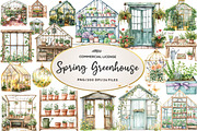 Spring Greenhouse Clipart, an Illustration by CreationArt (Thumbnail 1 of 5)