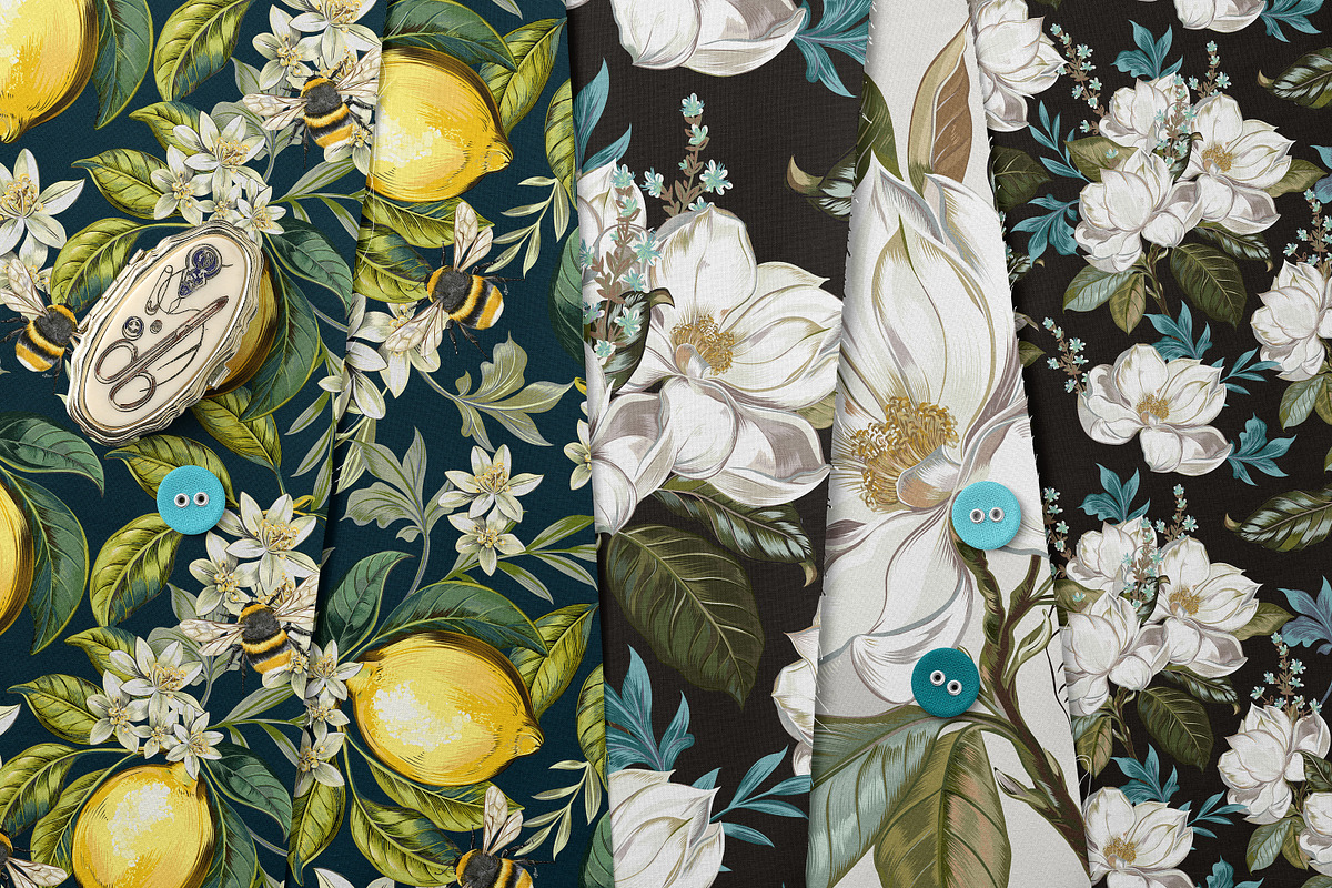 Lemons and Magnolia vector set, an Object Illustration by FleurArt (Photo 11 of 11)