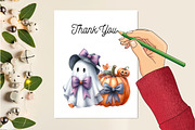 Halloween Ghost Pumpkin Coquette Bow, an Illustration by Creative Art (Thumbnail 5 of 5)