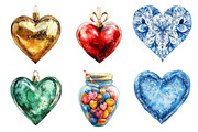 Christmas Hearts Clipart Bundle, an Illustration by Daily.Designs (Thumbnail 4 of 5)