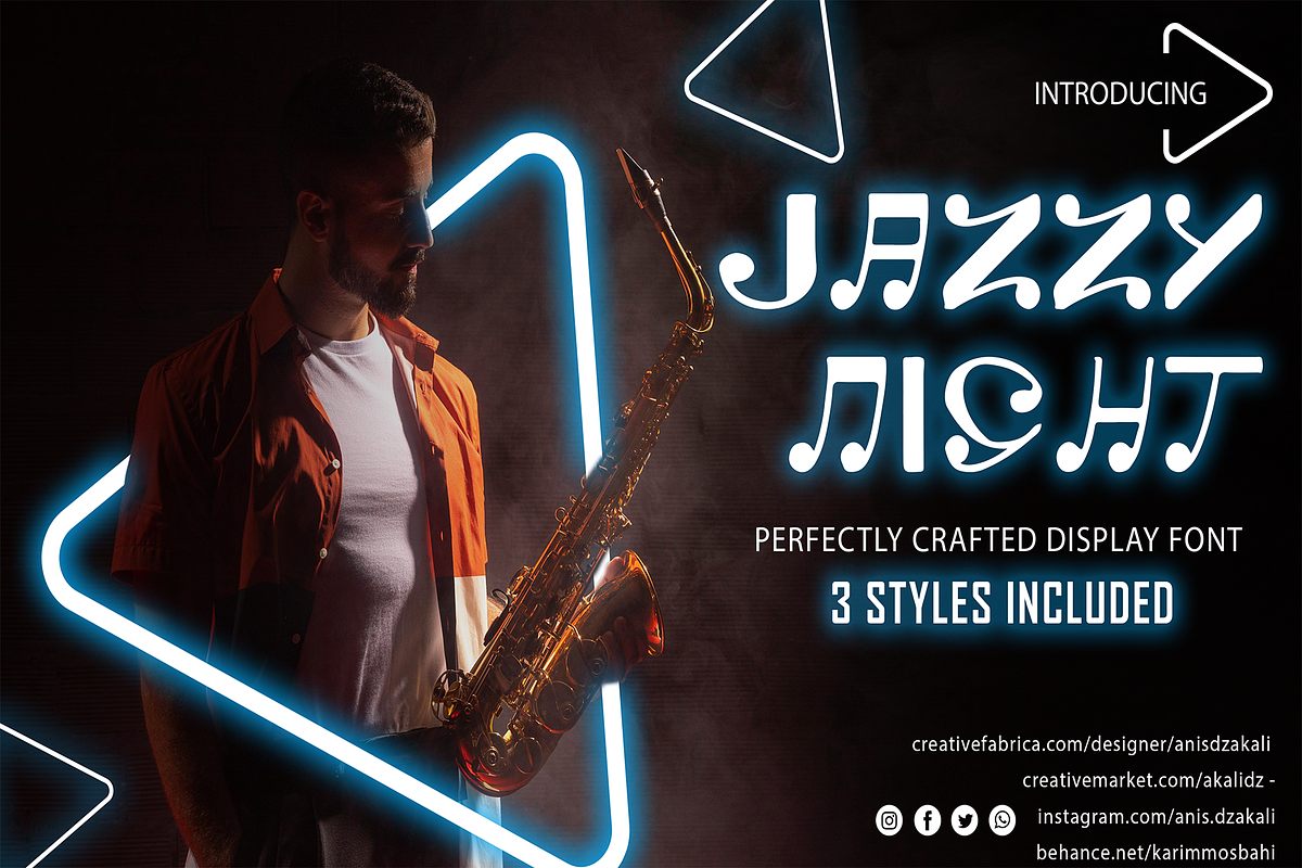 JAZZY NIGHT, a Sans Serif Font by Dz Akali (Photo 1 of 9)