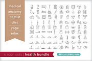 Health 6-pack icon bundle, an Outline Icon by Picture Window (Thumbnail 1 of 8)