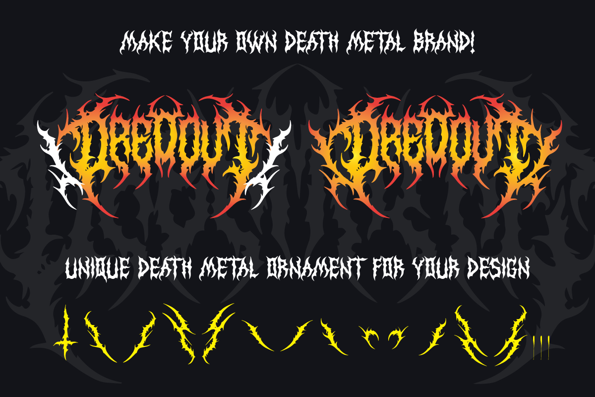 Dreamfire Death Metal Font, a Blackletter Font by Ronny Studio (Photo 8 of 11)