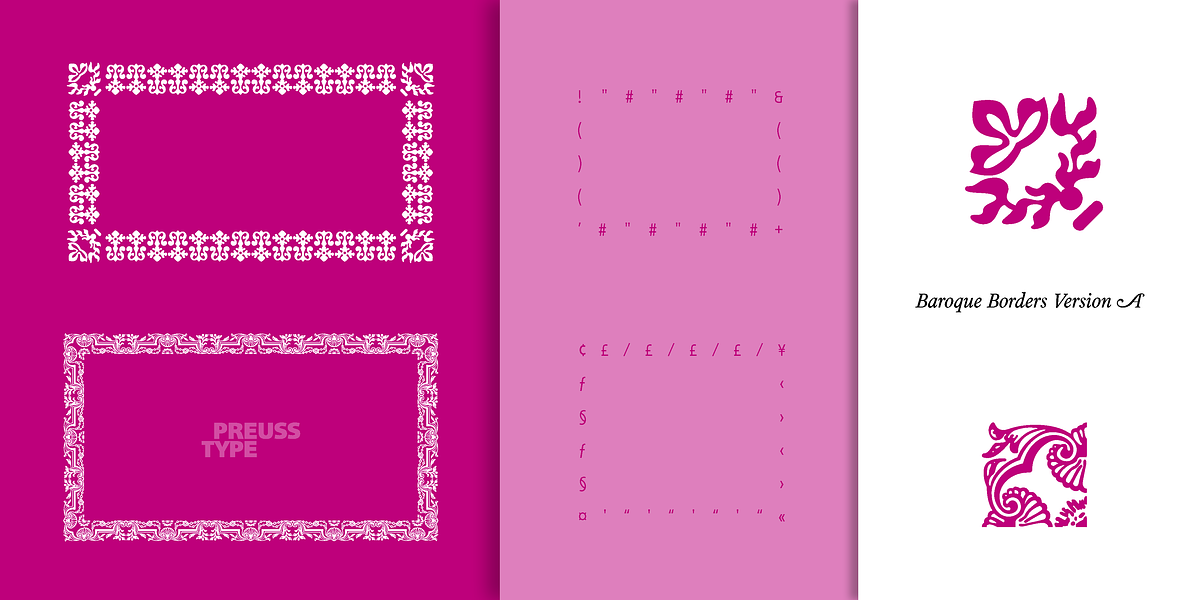 Baroque Borders, a Symbol Font by preussTYPE (Photo 14 of 16)