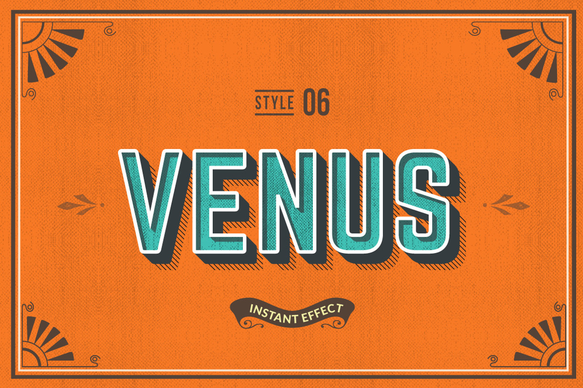 Vintage Text Effects (Illustrator), a Layer Style Add-On by Vector Galore (Photo 5 of 11)