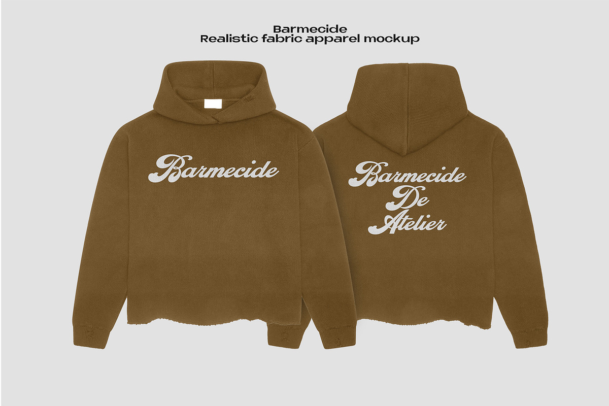 Unfinished pullover hoodie mockup, a Hoody Mockup by Barmecide Mockup Studio (Photo 1 of 3)