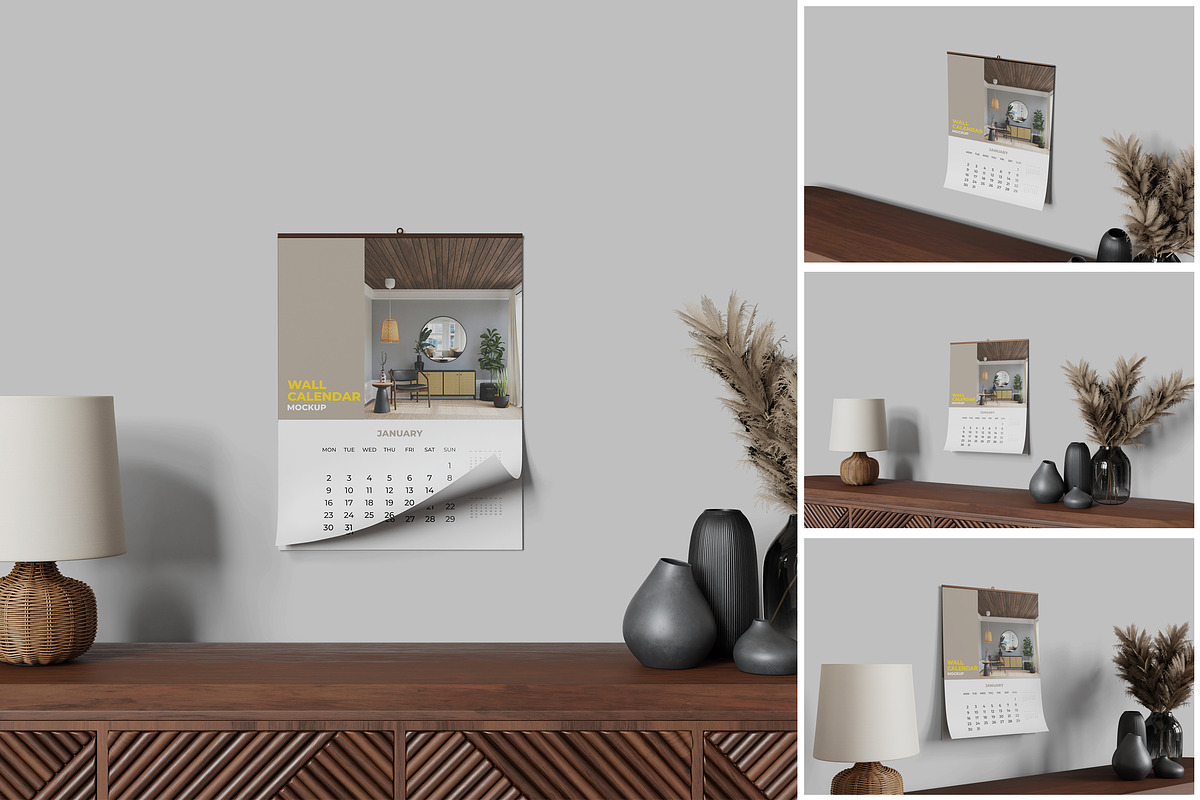 Wall Calendar Mockup, a Product Mockup by MrLetters (Photo 1 of 5)