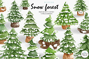 Christmas Tree Watercolor Clipart, an Illustration by Chonnieartwork (Thumbnail 1 of 4)