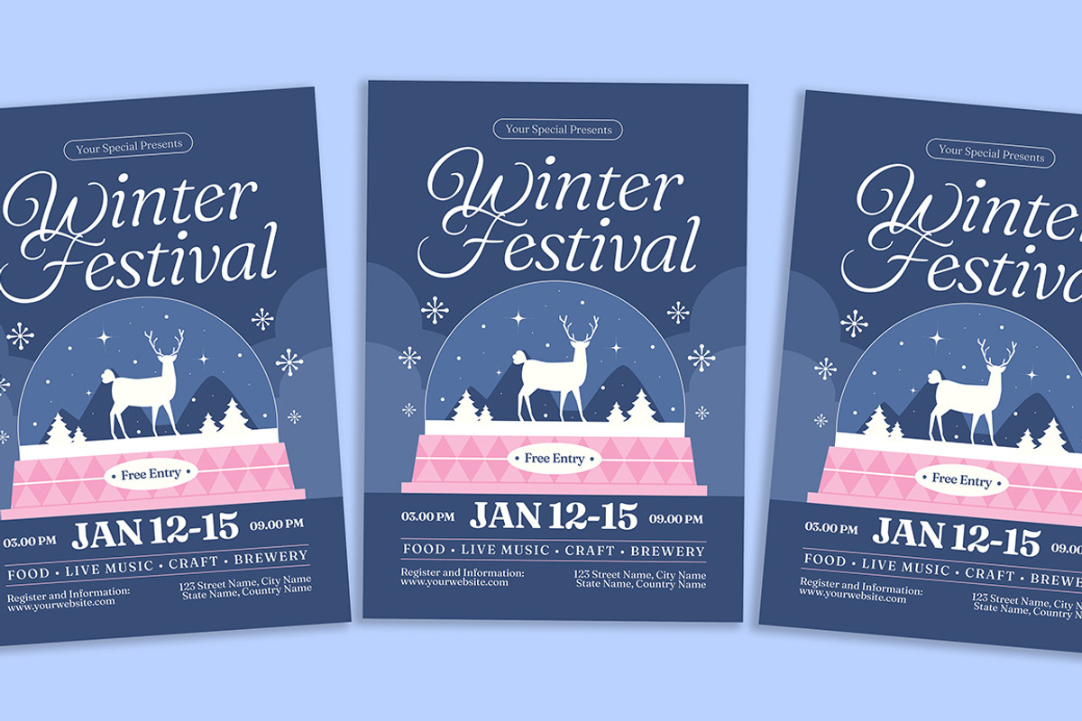 Winter Festival Flyer, a Flyer Template by Gumico Studio. (Photo 1 of 3)