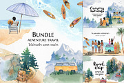 Watercolor travel bundle, summer set, a Person Illustration by LyubovZaytseva (Thumbnail 1 of 20)