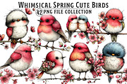 Whimsical Spring Birds Clipart, an Illustration by Dream Creation (Thumbnail 1 of 5)