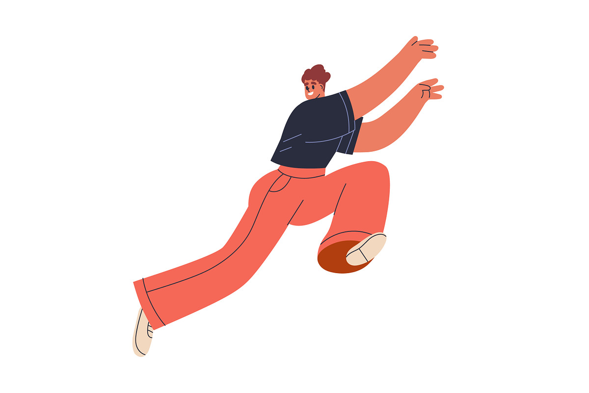 People flying in free poses set, a Person Illustration by Good Studio (Photo 5 of 8)