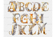 Gold and Silver Alphabet Clipart, a Decorative Illustration by GlamArtZhanna (Thumbnail 4 of 5)