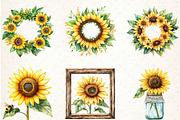 Watercolor Sunflowers Clipart, an Illustration by Libby Wishes (Thumbnail 3 of 7)