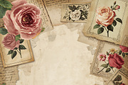Romantic Rose Junk Journal Paper, a Background Graphic by Printable Treasure (Thumbnail 3 of 4)