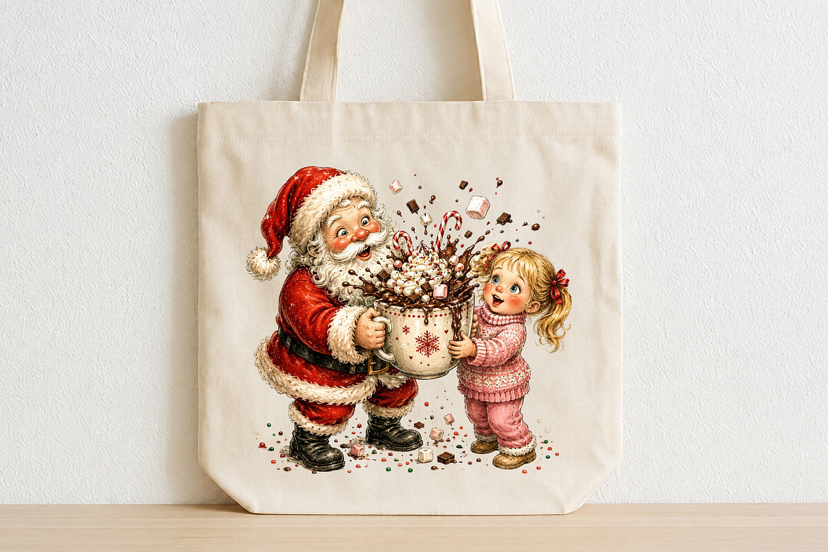Funny Santa Hot Cocoa Splash PNG, a Seasonal Illustration by CraftArtStudio (Photo 2 of 4)