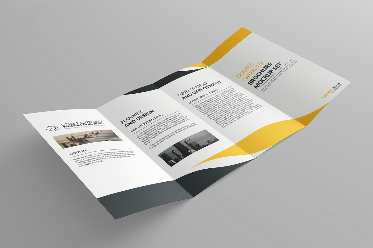 Double Gatefold Brochure Mockup Set, a Product Mockup by MassDream
