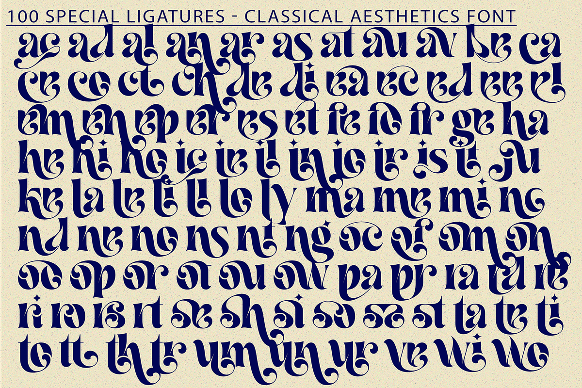 Classical Aesthetics - Ligature Font, a Serif Font by 177Studio (Photo 8 of 8)
