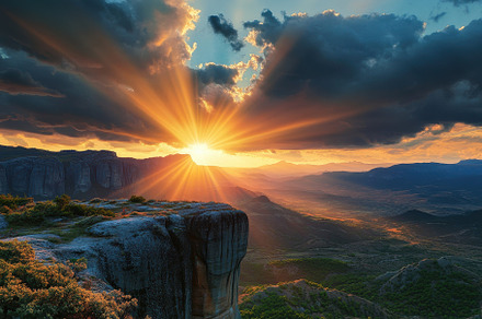 Dramatic sunset sky and sun rays ill, a Photo by Iftikhar Alam