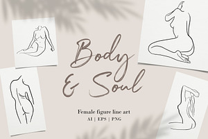 Body & Soul. Female Figure Line Art