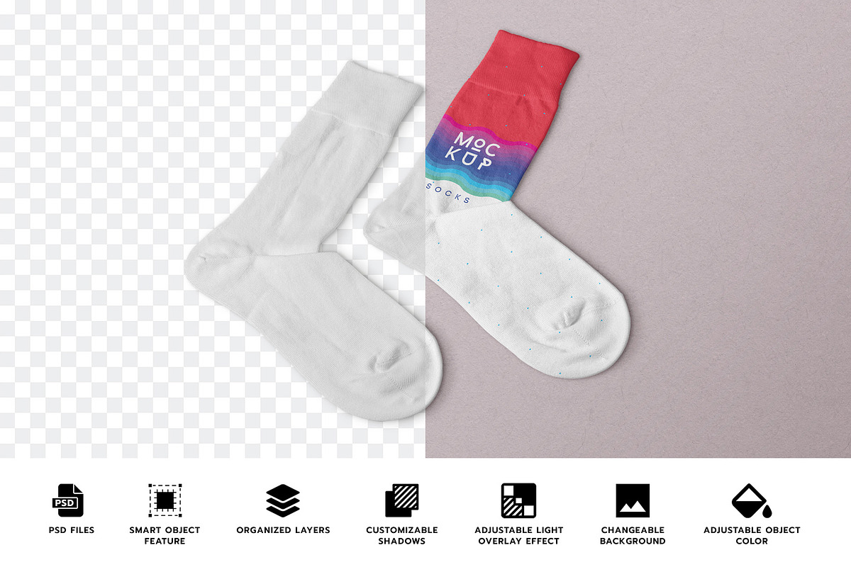 Socks Mockup, a Product Mockup by PixelVoyager (Photo 2 of 6)
