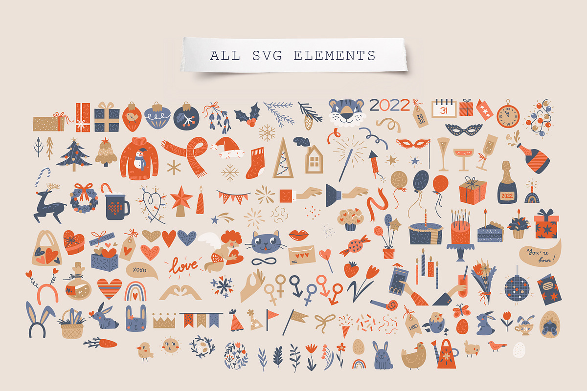 Celebration kit | Vector collection, a Decorative Illustration by katieromanoff_art (Photo 7 of 21)