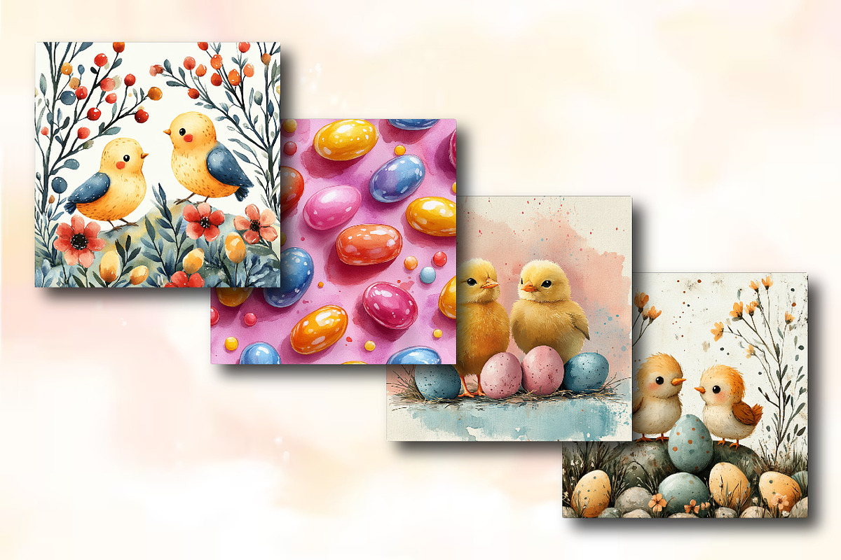 Kids Easter Digital Paper Pack, an Illustration by RobertsArt (Photo 2 of 5)