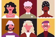 Abstract people face avatars set, a Person Illustration by Good Studio (Thumbnail 11 of 13)