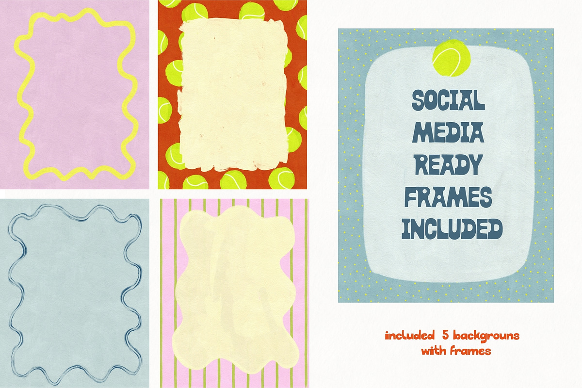 Tenniscore: 50 Whimsical Backgrounds, a Background Graphic by PaperJamLab (Photo 13 of 17)