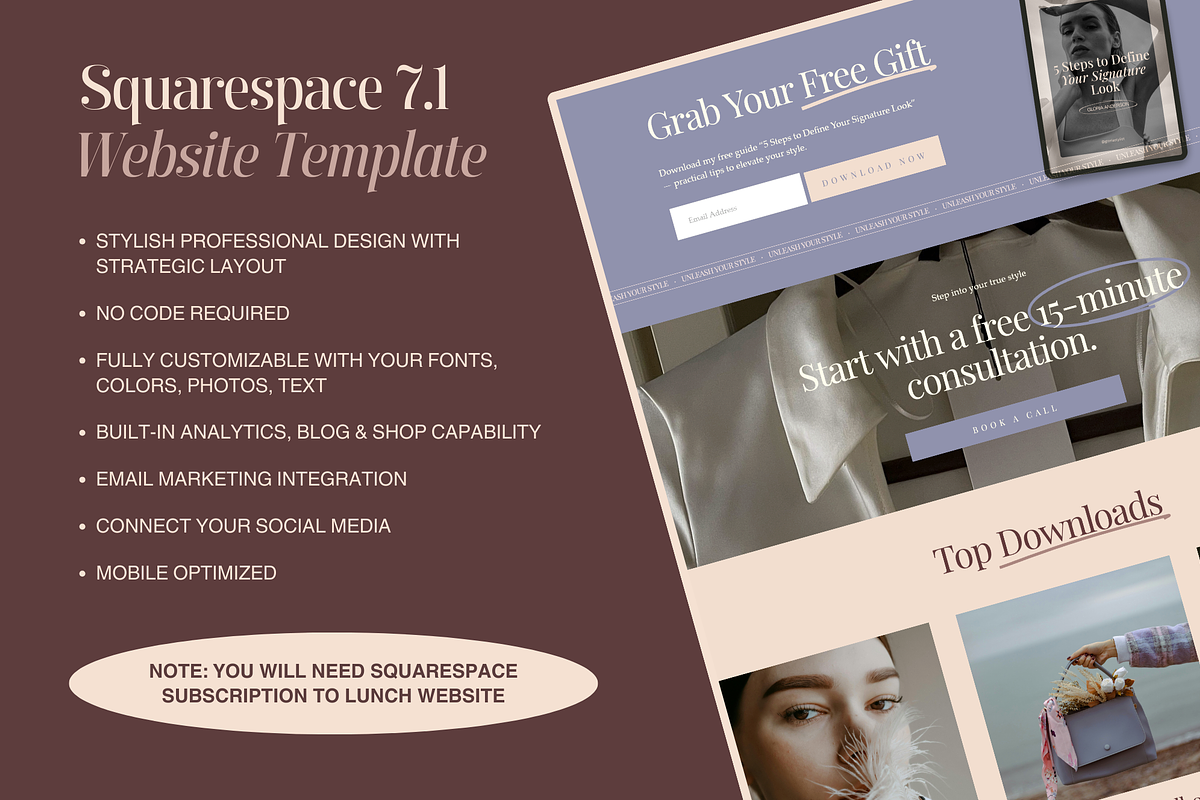Stylist Squarespace Website Template, a Squarespace Template by Design Alchemy Studio (Photo 4 of 11)