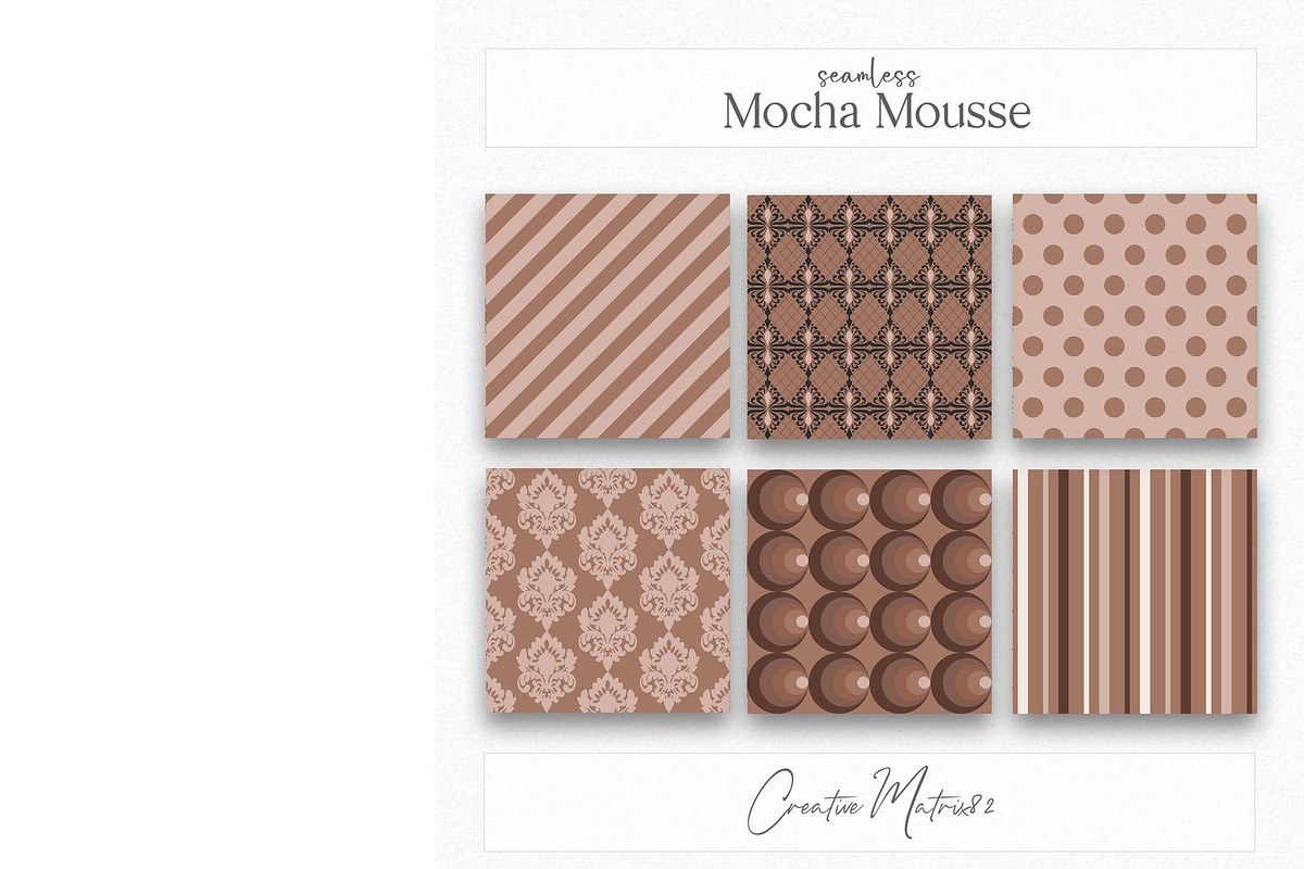 Mocha Mousse Seamless Digital Paper, a Pattern Graphic by Creative Matrix82 (Photo 3 of 5)