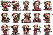 Whimsical Christmas Teddy Bear PNG, an Illustration by OK Design (Thumbnail 4 of 6)