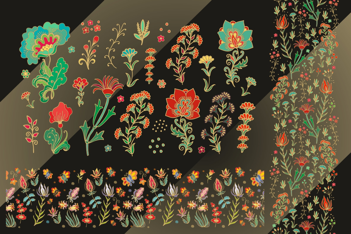 Set of vector flowers, a Decorative Illustration by Dainia