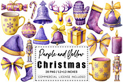 Purple and Yellow Christmas, a Graphic by CitraGraphics (Thumbnail 1 of 4)